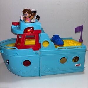 Little People Travel Together Friend Ship Vehicle Playset - Beau and Mia- Works
